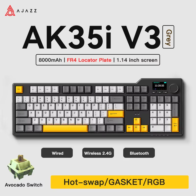 Ajazz AK35I V3 MAX Trójtrybowa – Gaming Keyboard Hot Swappable recenzja i cena