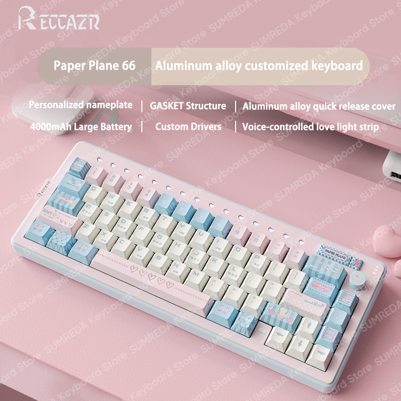 RECCAZR R66 Paper Plane66 Zest – Gaming Keyboard Hot Swappable recenzja i cena