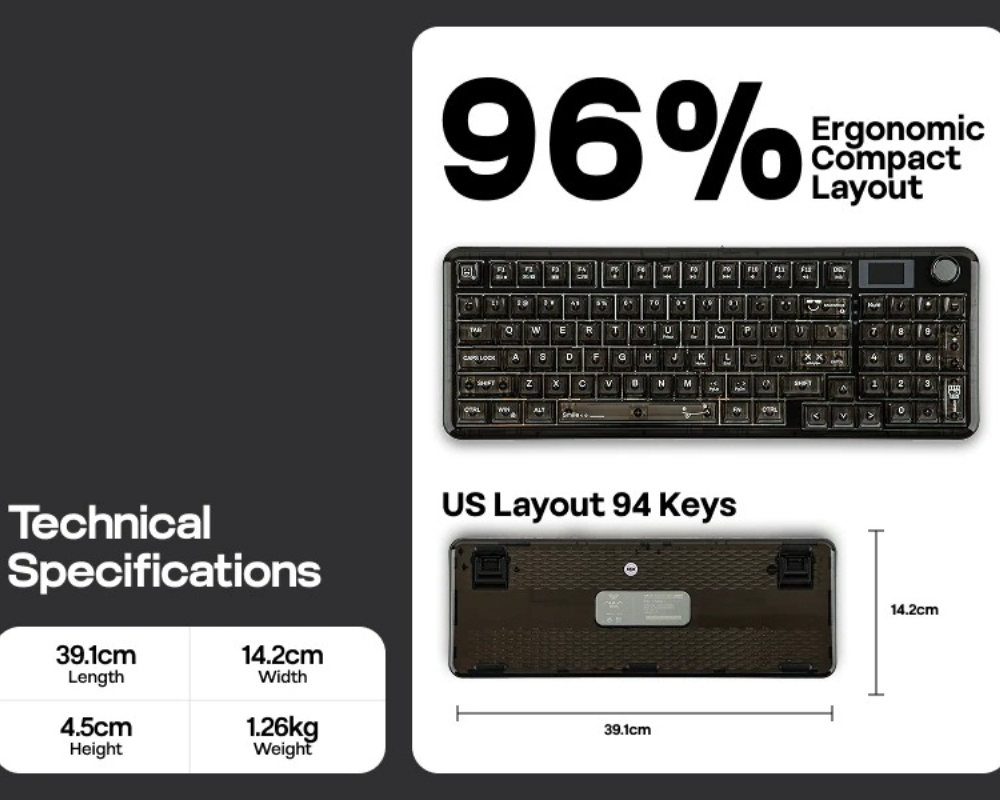 AULA F-NB98 96% ANSI US Layout – Gaming Keyboard No Rgb recenzja i cena