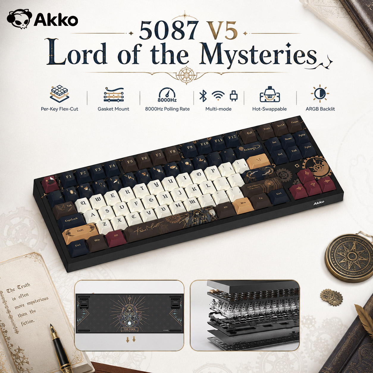 Akko Lord of the Mysteries Bez – Gaming Keyboard Hot Swappable recenzja i cena