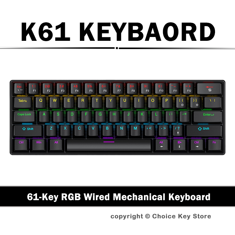 APAYADO K61 Przewodowa Mechani – Keyboard Gaming Blue Switch recenzja i cena
