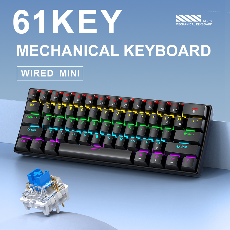 APAYADO K61 Przewodowa Mechani – Keyboard Gaming Blue Switch recenzja i cena