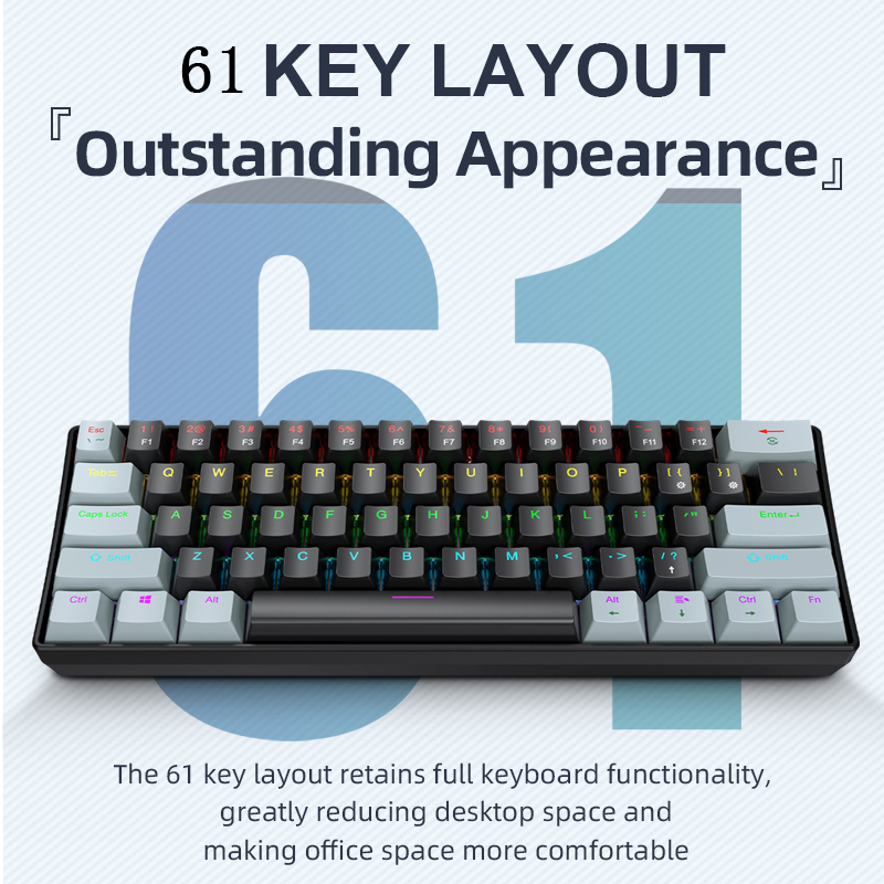 APAYADO K61 Przewodowa Mechani – Keyboard Gaming Blue Switch recenzja i cena
